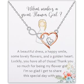 WSNANG Flower Girl Necklace Bridesmaid Gift Wedding Day Jewelry for Flower Girl Thank You Gift