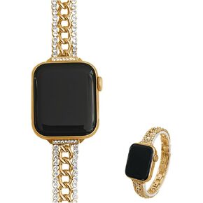 Kolgios 38/40/41mm 42/44/45/46mm Cool Women Chain Smartwatch Bands Compatible for Apple Watch Bands Series 10/9/8/7/6/SE/5/4 Stylish Replacement Watch Strap for Iwatch 10/9/8 Bracelet Gift To Her