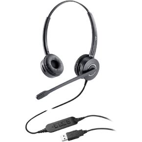 VT USB-C/3.5MM Headset Computer-Headphone Noise-Cancelling Microphone - UC Headset Compatible with MS Teams Skype for Business
