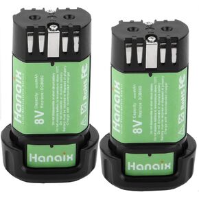 2Pack 2000mAh 8V MAX Replacement Battery for DEWALT DCB080 DCB095 DCF682 DW4390 DCF680N1 DCF680N2 DCF680G2 Li-ion Battery