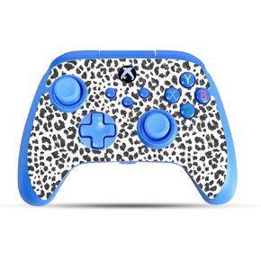 Carbon Fiber Gaming Skin Compatible with PowerA Xbox Series X|S Enhanced Wired Controller - Snow Leopard Print - Premium 3M Vinyl Protective Wrap Decal Cover | Crafted in The USA by MightySkins
