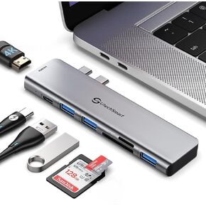 Docking Station, UtechSmart Triple Monitors Laptop Docking Station USB C Adapter with 2 HDMI, VGA,PD3.0,SD TF Card Reader, 4 USB Ports USB-C Dock Compatible for MacBook & Windows