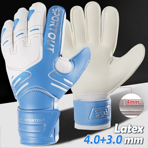 Sportout Youth&Adult Goalie Goalkeeper Gloves,Strong Grip for The Toughest Saves, with Fingerave& 4+3MM Latex to Give Splendid Protection to Prevent Injuries,4 Colors in Kuwait