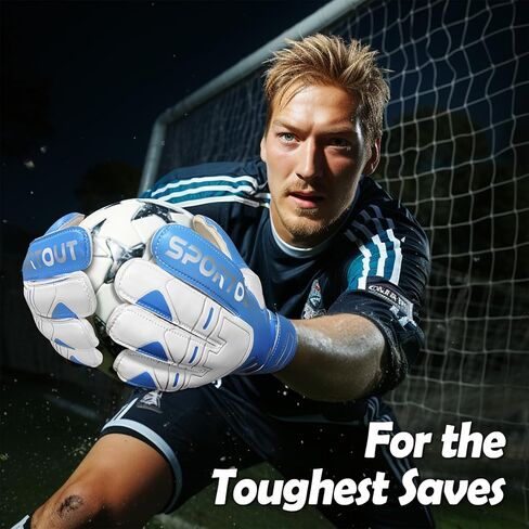 Sportout Youth&Adult Goalie Goalkeeper Gloves,Strong Grip for The Toughest Saves, with Fingerave& 4+3MM Latex to Give Splendid Protection to Prevent Injuries,4 Colors in Kuwait
