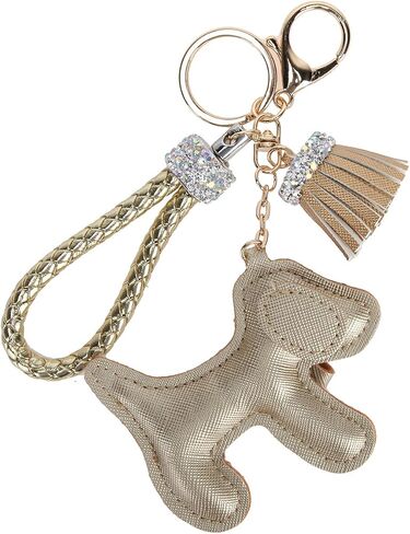 Fawziya Keychain Dog Bling Rhinestone Novelty Tassel Weave Wristlet Bag Charm For Women in Saudi Arabia