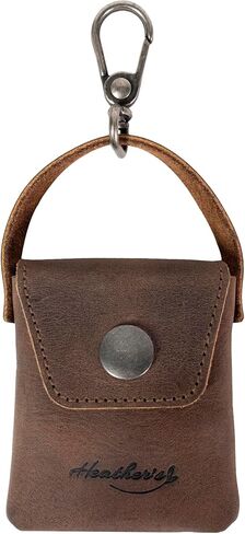 Heather's, Mini Purse Keychain for Women, Vintage Keyring Holder, Key Organizer, Full Grain Leather, Handmade, Bourbon Brown in Kuwait