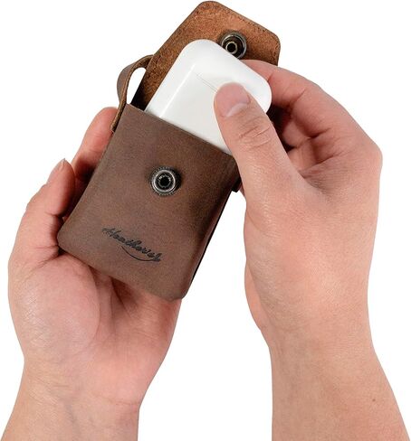 Heather's, Mini Purse Keychain for Women, Vintage Keyring Holder, Key Organizer, Full Grain Leather, Handmade, Bourbon Brown in Kuwait