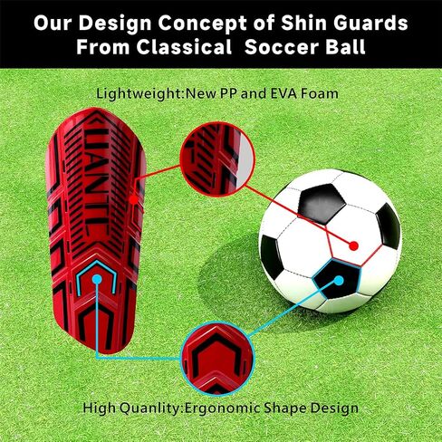 Uantc Shin Guards - واقيات الساق لكرة القدم تحمي الوسادة من الصدمات والإصابات - واقيات الساق الواقية من الساق للأطفال / البالغين - واقيات الساق للشباب لكرة القدم للأولاد والبنات in Saudi Arabia