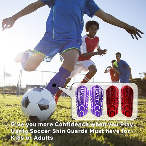 Uantc Shin Guards - واقيات الساق لكرة القدم تحمي الوسادة من الصدمات والإصابات - واقيات الساق الواقية من الساق للأطفال / البالغين - واقيات الساق للشباب لكرة القدم للأولاد والبنات in Saudi Arabia