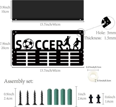 CREATCABIN Medal Trophy Holder Medal Hanger Display with Shelf Stand Sport Wall Mount Hold 70+ Medals for Gymnastics Dance Soccer Running Swimming Awards Rack 15.7x7.9Inch-Always Earned Never Given in Kuwait