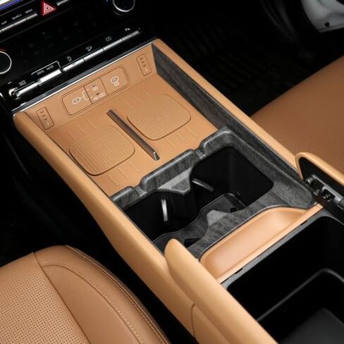 YOUTOOCAR ABS Carbon Fiber Style Front Water Cup Holder Cover Trim Compatible with Hyundai Santa FE 2024 Accessories in Saudi Arabia