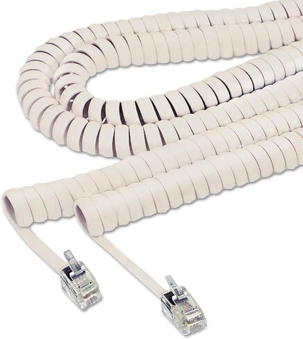 Softalk Coiled Phone Cord, Plug/Plug, 25 ft, Black in Kuwait