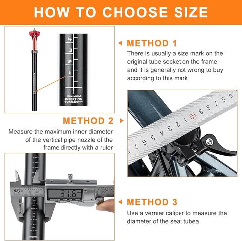 Suspension Seatpost for Bicycles - 27.2/30.9/31.6 X 400mm Shock Absorbing Bike Seatposts - Lightweight Aluminum Alloy Seat Post for Mountain Road Bike BMX eBike in Kuwait