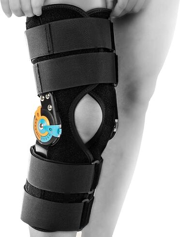 Hinged Knee Brace with Side Stabilizers ROM Knee Support Adjustable Knee Immobilizer for Knee Pain ACL MCL PCL Arthritis Meniscus Tear Post OP Recovery for Men and Women (L) in Saudi Arabia