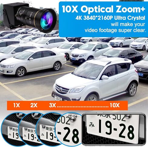ELP 4K USB HDMI USB Camera Manual Zoom Webcam Variable Focus PC Camera Mini Close-up Camera for Computer H.264 Telescope USB Security Camera 8mp IMX415 Industrial CCTV Camera (5-50mm 10X Zoom Lens) in Kuwait