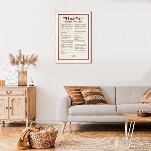 I Love You Lyrics Poster Music Album for Room Aesthetic Canvas Wall Art Picture Print Modern Family Bedroom Decor Posters 12x18 inch Unframed in Saudi Arabia