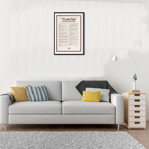I Love You Lyrics Poster Music Album for Room Aesthetic Canvas Wall Art Picture Print Modern Family Bedroom Decor Posters 12x18 inch Unframed in Saudi Arabia