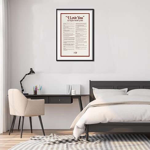 I Love You Lyrics Poster Music Album for Room Aesthetic Canvas Wall Art Picture Print Modern Family Bedroom Decor Posters 12x18 inch Unframed in Saudi Arabia