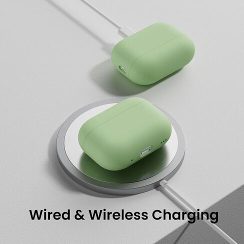 ORNARTO متوافق مع حافظة AirPods Pro 2 (2022)، غطاء سيليكون سائل واقٍ لجهاز AirPods Pro الجيل الثاني مع حبل أمامي ناعم من الجلد LED مرئي - ضوء النجوم in Kuwait