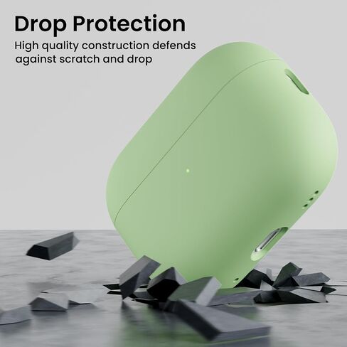 ORNARTO متوافق مع حافظة AirPods Pro 2 (2022)، غطاء سيليكون سائل واقٍ لجهاز AirPods Pro الجيل الثاني مع حبل أمامي ناعم من الجلد LED مرئي - ضوء النجوم in Kuwait