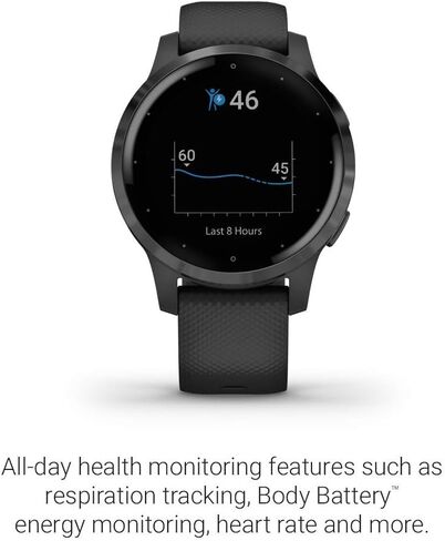 Garmin vívoactive 4S, Smaller-Sized GPS Smartwatch, Features Music, Body Energy Monitoring, Animated Workouts, Pulse Ox Sensors and More, Light Gold with Light Pink Band (Renewed) in Saudi Arabia