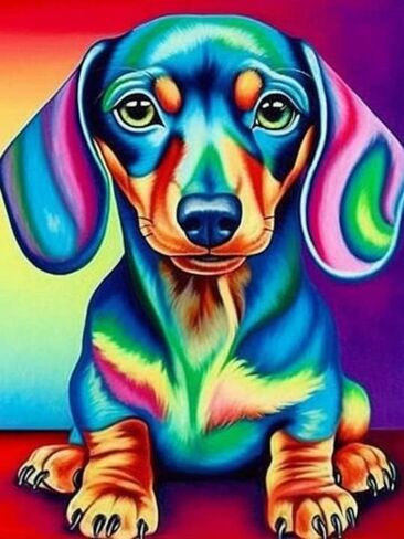 VAIIEYO 5D Diamond Art Kits for Adults Dog, Diamond Painting Animal Puppy, Paint by Numbers Full Drill Round Rhinestone Craft Canvas for Home Wall Decor Gift 12x16 inch in Kuwait