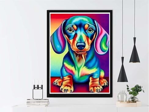 VAIIEYO 5D Diamond Art Kits for Adults Dog, Diamond Painting Animal Puppy, Paint by Numbers Full Drill Round Rhinestone Craft Canvas for Home Wall Decor Gift 12x16 inch in Kuwait