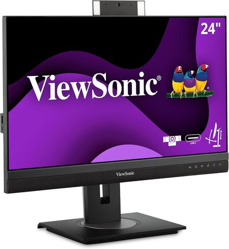 شاشة فيوسونيك VG2456 مقاس 24 بوصة بدقة 1080 بكسل مزودة بمنفذ USB 3.2 من النوع C وإيثرنت جيجابت مدمج وبيئة عمل قابلة للإمالة بزاوية 40 درجة للمنزل والمكتب، باللون الأسود in Saudi Arabia