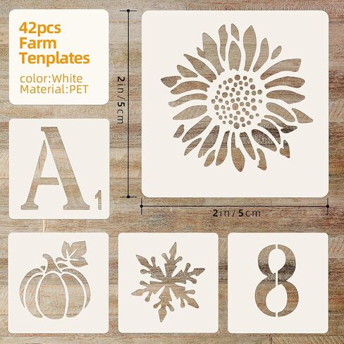 42 قطعة من استنسل الحروف من Aster، استنسل أرقام أبجدية مقاس 2 بوصة للحرف اليدوية، استنسل طلاء رذاذ قابل لإعادة الاستخدام، استنسل فني بلاستيكي قابل لإعادة الاستخدام للرسم على الخشب والجدار والنسيج والسبورة واللافتات والمشاريع الفنية التي تصنعها بنفسك in Kuwait