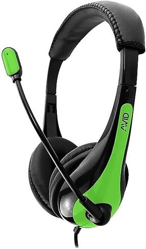 Avid AE-36 Headset in White with Adjustable Boom Microphone for School, Classroom, Education, Testing and Assessment in Saudi Arabia