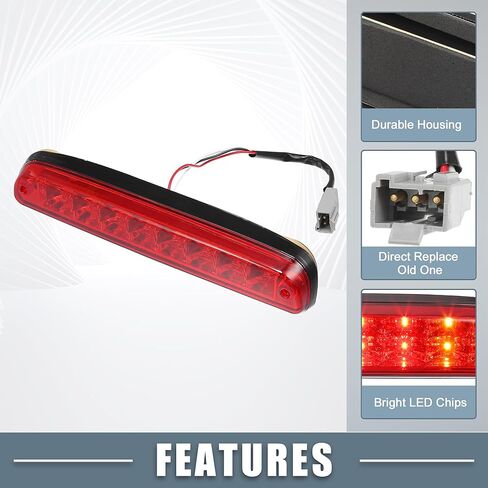 الذيل ارتفاع جبل الفرامل وقف الضوء CC3Z13A613B 3rd ضوء الفرامل الثالث لفورد F-250 1999-2016 ABS الخلفي الأحمر in Kuwait