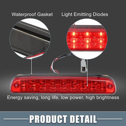 الذيل ارتفاع جبل الفرامل وقف الضوء CC3Z13A613B 3rd ضوء الفرامل الثالث لفورد F-250 1999-2016 ABS الخلفي الأحمر in Kuwait