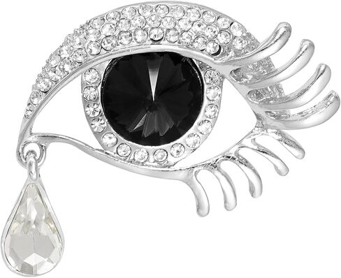 Gleamart Angel's Tears Brooch Rhinestone Pin Eye Badge for Women Gold Black in Saudi Arabia
