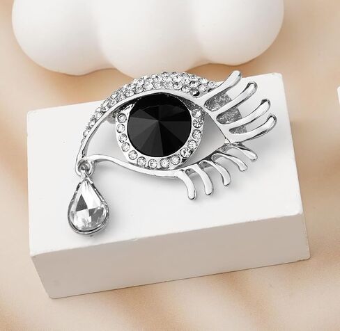 Gleamart Angel's Tears Brooch Rhinestone Pin Eye Badge for Women Gold Black in Saudi Arabia