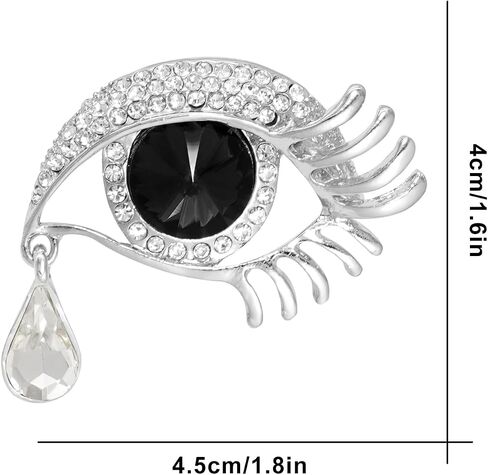 Gleamart Angel's Tears Brooch Rhinestone Pin Eye Badge for Women Gold Black in Saudi Arabia