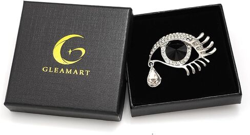 Gleamart Angel's Tears Brooch Rhinestone Pin Eye Badge for Women Gold Black in Saudi Arabia
