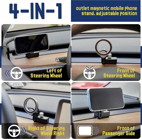 DEDC 2-in-1 Tesla Phone Mount Holder for Model Y 3 Tesla Sunglass Holder Tesla Accessories 2024 2023 Center Console Organizer Behind Screen in Saudi Arabia