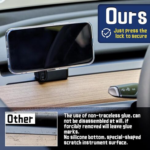 DEDC 2-in-1 Tesla Phone Mount Holder for Model Y 3 Tesla Sunglass Holder Tesla Accessories 2024 2023 Center Console Organizer Behind Screen in Saudi Arabia