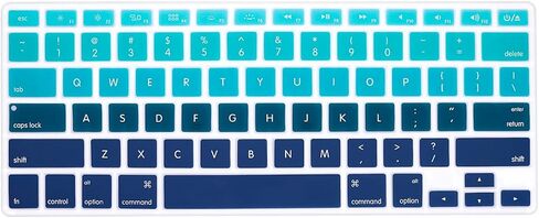 US Keyboard Cover for MacBook Air 13/Pro 13 15 Ombre Green&Blue in Saudi Arabia