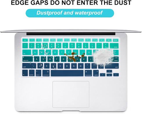 US Keyboard Cover for MacBook Air 13/Pro 13 15 Ombre Green&Blue in Saudi Arabia