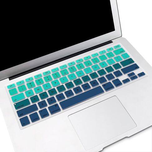 US Keyboard Cover for MacBook Air 13/Pro 13 15 Ombre Green&Blue in Saudi Arabia