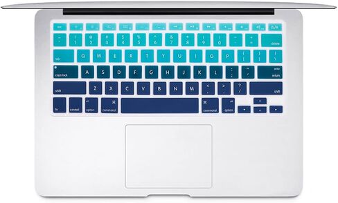US Keyboard Cover for MacBook Air 13/Pro 13 15 Ombre Green&Blue in Saudi Arabia