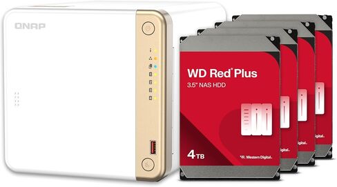 QNAP TS-462-4G-44S-US 4 Bay Multimedia Desktop NAS with 12TB Storage Capacity, Preconfigured RAID 5 Seagate IronWolf HDD Bundle in Saudi Arabia