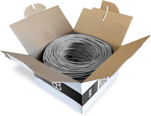 DRIPSTONE 1000ft CAT5e Ethernet LAN Cable 24AWG Solid CCA UTP Wire (Black) in Saudi Arabia
