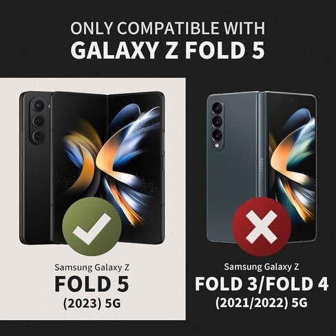 حافظة TONGATE لهاتف Galaxy Z Fold 5، مع حامل قلم S جديد وواقي شاشة ومسند، حافظة حماية مفصلية متينة لكامل الجسم مع مشبك حزام وغطاء كاميرا لهاتف Samsung Galaxy Z Fold 5، أخضر in Kuwait