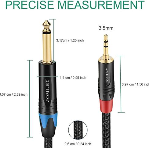 1/4 to 1/8 Stereo Audio Cable Mono to Stereo Patch Cord, 3.3FT in Saudi Arabia