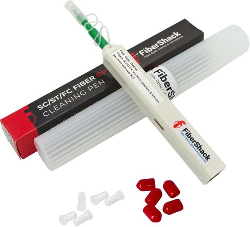 Fibershack - 1.25mm LC Fiber Cleaner Pen. 800+ Single Click Fiber Cleaner. Dual Fiber Optic Connector Cleaner & Endface Fiber Optic Cleaning Pen. Fiber LC Cleaner Comes with an Added Protection Case in Kuwait