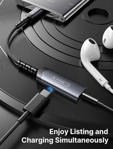 JSAUX USB C Headphone Adapter and Charger, 2-in-1 3.5mm Audio, PD 60W Fast | 2-in-1 AUX Mic Jack with PD 60W Fast Charging, for Earphones, iPhone 16 15 Pro Max, Galaxy S24 S23 S22 S21, iPad Pro in Kuwait