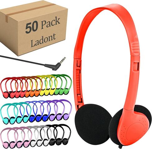 20 Pack Bulk Classroom Headphones for Students Kids School, Wholesale Headphones Class Set with 3.5mm Jack for Chromebook Laptop PC Computer(10 Mixed Colors) in Kuwait