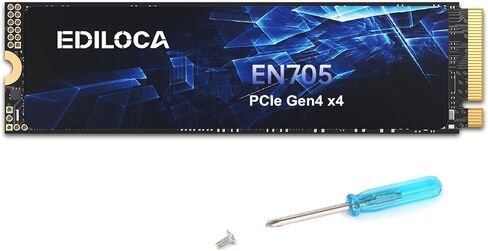 Ediloca EN760 SSD مع مبدد حرارة 2 تيرابايت PCIe Gen4، NVMe M.2 2280، ما يصل إلى 4800 ميجابايت/ثانية، محرك أقراص الحالة الصلبة الداخلي، ذاكرة تخزين مؤقت ديناميكية SLC، متوافق مع PS5 والكمبيوتر الشخصي in Kuwait
